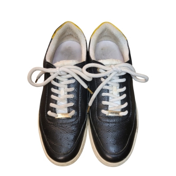 Filling Pieces Men's Pebbled Leather Low Top Black Sneakers Size 42 US 9.5 - Picture 2 of 11